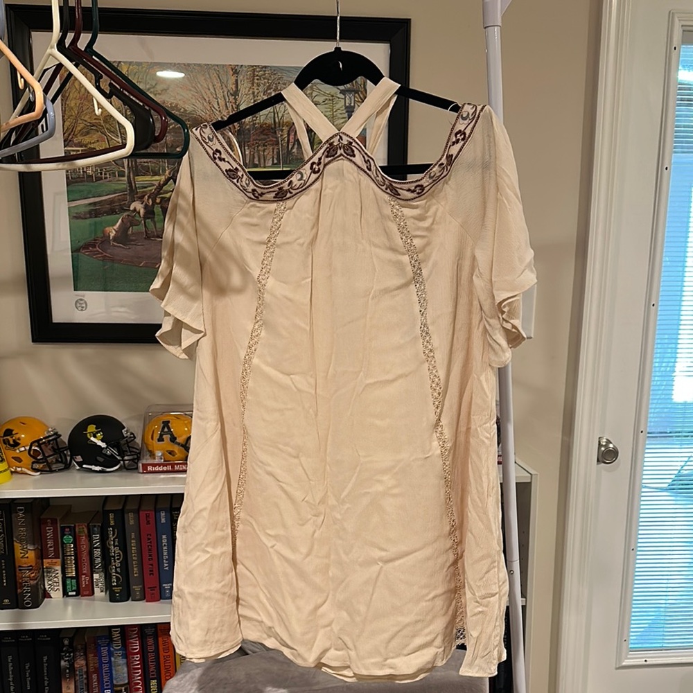 Elegant Cream Women's Dress